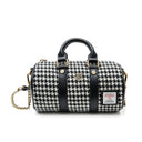 B40267 BLACK and WHITE Colour Handwoven Harris Tweed Duffle Bag Gaelsong