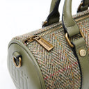 B40267 CHESNUT HERRINGBONE Colour Handwoven Harris Tweed Duffle Bag ZCloseup ip View Gaelsong