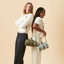 B40267 CHESTNUT HERRINGBONE and ISLANDER Handwoven Harris Tweed Duffle Bag Lifestyle Gaelsong