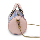 B40267 PINK BLUE Colour Handwoven Harris Tweed Duffle Bag Gaelsong