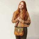 B40268 Handcrafted Harris Tweed Saddle Bag Chestnut Lifestyle  Gaelsong
