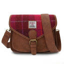 B40268 Handcrafted Harris Tweed Saddle Bag Fuchsia Gaelsong
