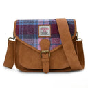 B40268 Handcrafted Harris Tweed Saddle Bag Pink Blue Gaelsong
