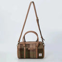 B40270 CHESTNUT TARTAN Colour Handmade Genuine Harris Tweed Duffle Bag- Medium with Strap Gaelsong
