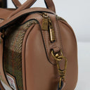 B40270 CHESTNUT TARTAN Colour Handmade Genuine Harris Tweed Duffle Bag- Medium Detachable Strap Gaelsong
