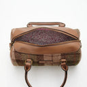 B40270 CHESTNUT TARTAN Colour Handmade Genuine Harris Tweed Duffle Bag- Medium Inside View Gaelsong
