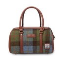 B40270 CHESTNUT BLUE TARTAN Colour Handmade Genuine Harris Tweed Duffle Bag- Medium Gaelsong

