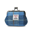 B40272 BLUE TARTAN Colour Handwoven Harris Tweed Zip Card Wallet Gaelsong
