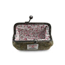 B40272 CHESTNUT HERRINGBONE Colour Handwoven Harris Tweed Zip Card Wallet Gaelsong
