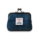 B40272 NAVY TARTAN Colour Handwoven Harris Tweed Zip Card Wallet Gaelsong
