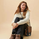 B40273 BLUE TARTAN Colour Handmade Ladies Harris Tweed Crossbody Bag- Mini Lifestyle Gaelsong
