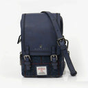 B40273 NAVY OVER-CHECK Colour Handmade Ladies Harris Tweed Crossbody Bag- Mini Gaelsong
