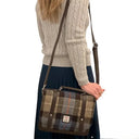 B40275 Handcrafted Mini Harris Tweed Messenger Bag Blue Brown  Gaelsong
