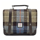 B40275 Handcrafted Mini Harris Tweed Messenger Bag Blue Brown Gaelsong
