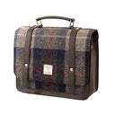 B40275 Handcrafted Mini Harris Tweed Messenger Bag Blue Check Gaelsong
