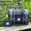 B40275 Handcrafted Mini Harris Tweed Messenger Bag Blue Check Lifestyle Gaelsong
