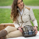 B40275 Handcrafted Mini Harris Tweed Messenger Bag Blue Brown Lifestyle Gaelsong
