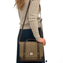 B40275 Handcrafted Mini Harris Tweed Messenger Bag Country Green Gaelsong
