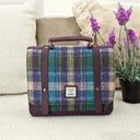 B40275 Handcrafted Mini Harris Tweed Messenger Bag Green Purple Lifestyle Gaelsong
