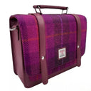 B40275 Handcrafted Mini Harris Tweed Messenger Bag Purple Side View Gaelsong

