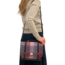 B40275 Handcrafted Mini Harris Tweed Messenger Bag Pastel Pink Gaelsong
