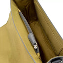 B40275 Handcrafted Mini Harris Tweed Messenger Bag Turquoise Herringbone Inside View Gaelsong
