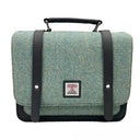B40275 Handcrafted Mini Harris Tweed Messenger Bag Turquoise Herringbone Gaelsong
