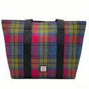 B40276 Handmade Harris Tweed Large Shopper Bag Blue Pink Gaelsong
