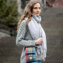B40277 Women's Harris Tweed Mini Crossbody Bag Blue Pink Lifestyle Gaelsong

