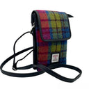 B40277 Women's Harris Tweed Mini Crossbody Bag Blue Pink Gaelsong
