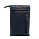 B40277 Women's Harris Tweed Mini Crossbody Bag Blue Check Back View Gaelsong
