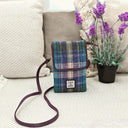 B40277 Women's Harris Tweed Mini Crossbody Bag Green Purple Lifestyle Gaelsong

