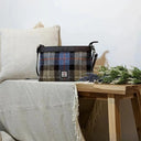 B40278 Ladies Large Harris Tweed Square Shoulder Bag Blue Brown Lifestyle Gaelsong
