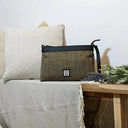 B40278 Ladies Large Harris Tweed Square Shoulder Bag Country Green Lifestyle Gaelsong
