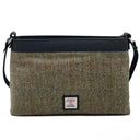 B40278 Ladies Large Harris Tweed Square Shoulder Bag Country Green  Gaelsong
