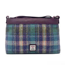 B40278 Ladies Large Harris Tweed Square Shoulder Bag Green Purple  Gaelsong
