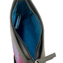 B40278 Ladies Large Harris Tweed Square Shoulder Bag Pastel Pink Inside View Gaelsong
