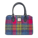 B40279 Ladies Scottish Harris Tweed Handbag Blue Pink Gaelsong
