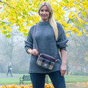B40280 Genuine Harris Tweed Camera Bag Blue Brown Lifestyle Gaelsong
