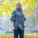 B40280 Genuine Harris Tweed Camera Bag Blue Pink Lifestyle Gaelsong

