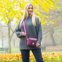 B40280 Genuine Harris Tweed Camera Bag Purple Lifestyle Gaelsong
