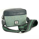 B40280 Genuine Harris Tweed Camera Bag Turquoise herringbone Gaelsong

