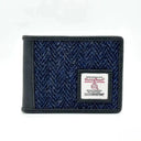 B40281 Men's Handwoven Harris Tweed Bifold Coin Wallet Blue  Gaelsong
