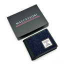B40281 Men's Handwoven Harris Tweed Bifold Coin Wallet Blue Box Gaelsong

