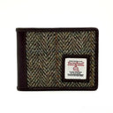 B40281 Men's Handwoven Harris Tweed Bifold Coin Wallet Country Green Gaelsong
