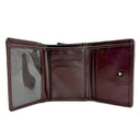 B40282 Handcrafted Harris Tweed Trifold Wallet Blue Brown Inside View  Gaelsong
