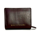 B40282 Handcrafted Harris Tweed Trifold Wallet Blue Brown Back View Gaelsong
