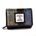 B40282 Handcrafted Harris Tweed Trifold Wallet Blue Brown Gaelsong

