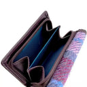 B40282 Handcrafted Harris Tweed Trifold Wallet Pastel Pink Inside View  Gaelsong
