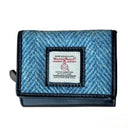 B40282 Handcrafted Harris Tweed Trifold Wallet Sky Blue Gaelsong
